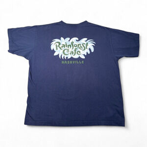 Vintage Rainforest Cafe Shirt Adult EXTRA LARGE Blue Cotton Nashville USA 90s